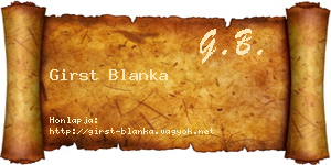 Girst Blanka névjegykártya